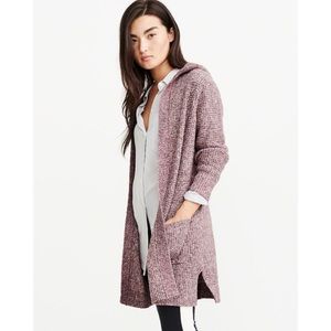 Abercrombie & Fitch Marled purple hooded cardigan